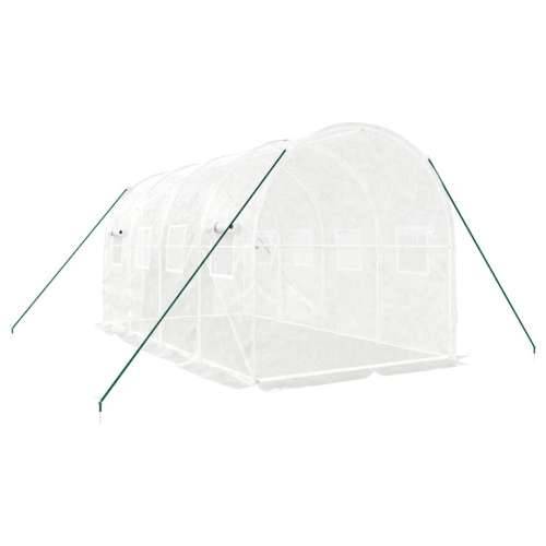Staklenik s čeličnim okvirom bijeli 8 m² 4 x 2 x 2 m - Bijela 4 x 2 x 2 m 1 Cijena