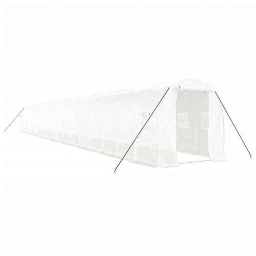Staklenik s čeličnim okvirom bijeli 36 m² 18 x 2 x 2 m Cijena