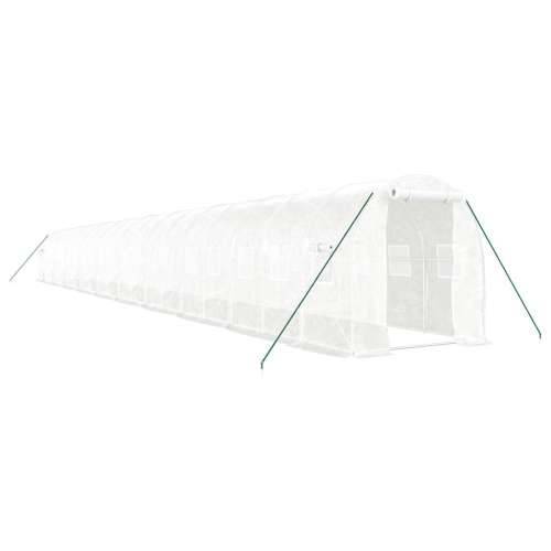 Staklenik s čeličnim okvirom bijeli 40 m² 20 x 2 x 2 m Cijena