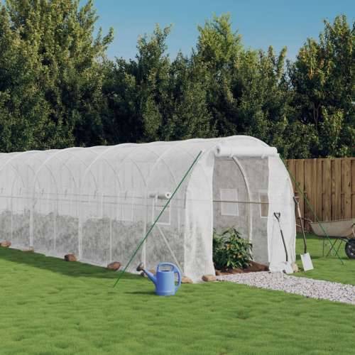 Staklenik s čeličnim okvirom bijeli 44 m² 22 x 2 x 2 m - Bijela 22 x 2 x 2 m 1 Cijena