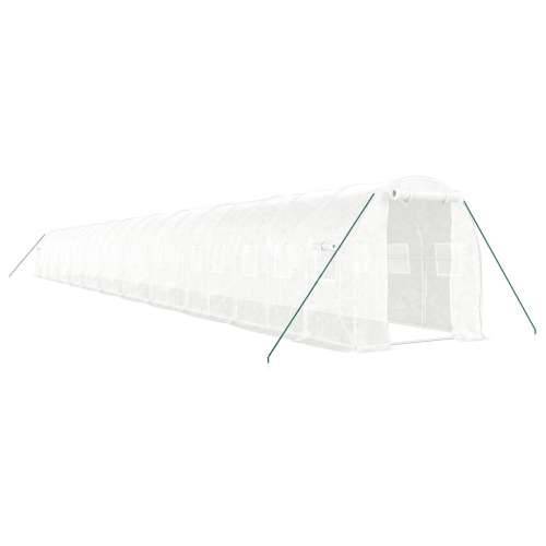 Staklenik s čeličnim okvirom bijeli 44 m² 22 x 2 x 2 m Cijena