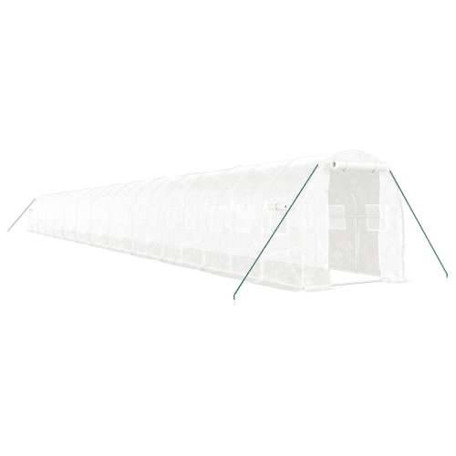 Staklenik s čeličnim okvirom bijeli 48 m² 24 x 2 x 2 m Cijena