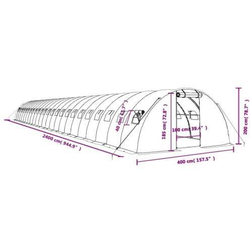 Staklenik s čeličnim okvirom bijeli 96 m² 24 x 4 x 2 m - Bijela 24 x 4 x 2 m 1 Cijena