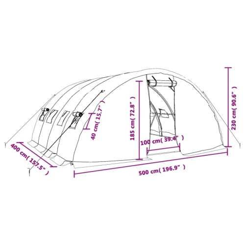 Staklenik s čeličnim okvirom zeleni 20 m² 5 x 4 x 2,3 m - Zelena 5 x 4 x 2.3 m 1 Cijena