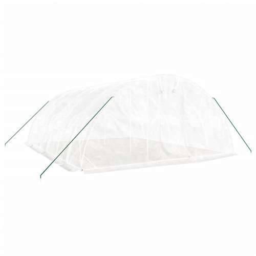 Staklenik s čeličnim okvirom bijeli 30 m² 6 x 5 x 2,3 m - Bijela 6 x 5 x 2.3 m 1 Cijena