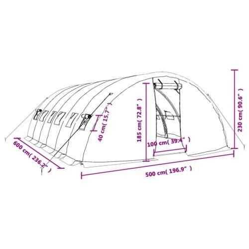 Staklenik s čeličnim okvirom bijeli 30 m² 6 x 5 x 2,3 m - Bijela 6 x 5 x 2.3 m 1 Cijena
