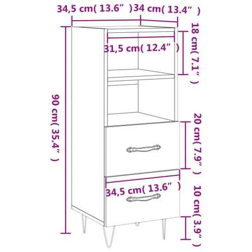 Komoda sjajna bijela 34,5 x 34 x 90 cm od konstruiranog drva - Visoko sjajno bijela 1 Cijena