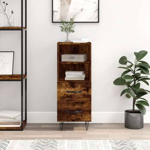 Komoda boja dimljenog hrasta 34,5x34x90 cm konstruirano drvo - Dimljeni hrast 1 Cijena