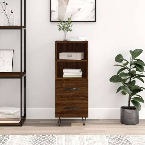 Komoda boja smeđeg hrasta 34,5 x 34 x 90 cm konstruirano drvo - Smeđi hrast 1 Cijena