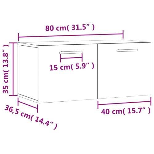 Zidni ormarić bijeli 80 x 36,5 x 35 cm konstruirano drvo - Bijela 80 x 36.5 x 35 cm 1 Cijena