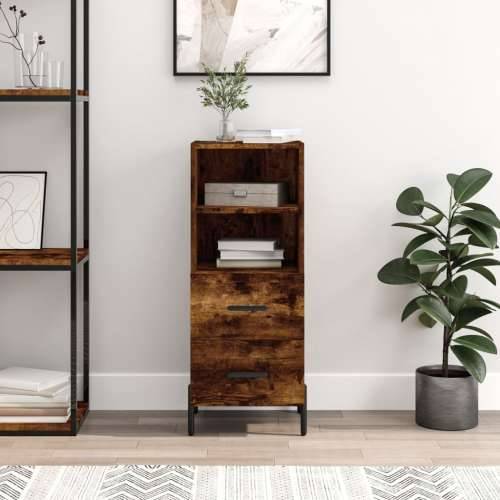 Komoda boja dimljenog hrasta 34,5x34x90 cm konstruirano drvo - Dimljeni hrast 1 Cijena