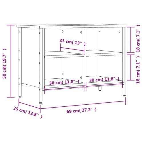 Ormarić za cipele crni 69 x 35 x 50 cm od konstruiranog drva - Crna 1 50 cm 69 cm Cijena