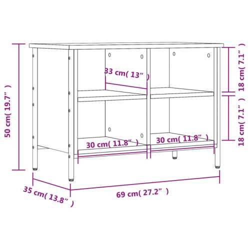 Ormarić za cipele boja hrasta 69 x 35 x 50 cm konstruirano drvo - Dimljeni hrast 1 50 cm 69 cm Cijena
