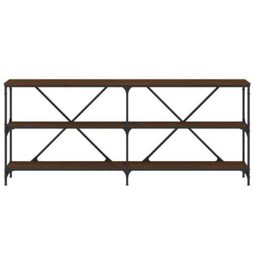 Konzoni stol boja smeđeg hrasta 180x30x75 cm od drva i željeza - Smeđi hrast 1 180 cm Cijena
