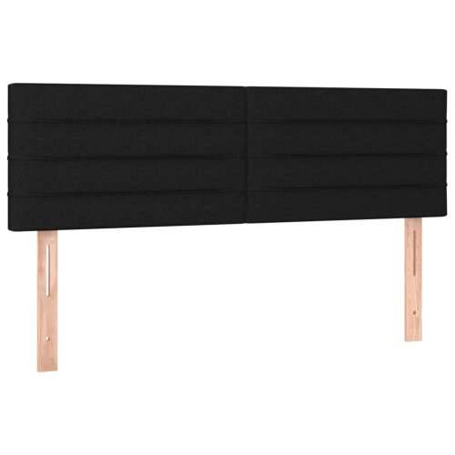 Krevet s oprugama i madracem crni 140 x 190 cm od tkanine - Crna 140 x 190 cm vodoravne pruge Cijena