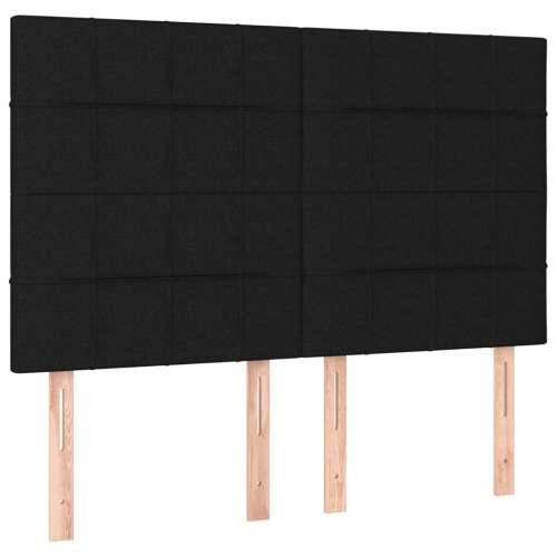 Krevet s oprugama i madracem crni 140 x 190 cm od tkanine - Crna 140 x 190 cm Blok s kvadratima Cijena