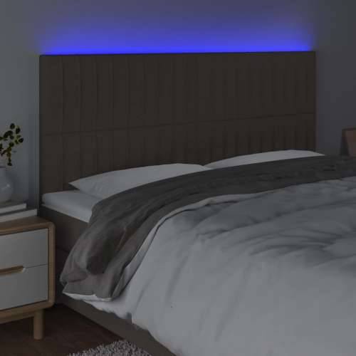 LED uzglavlje smeđesivo 180x5x118/128 cm od tkanine - Sivo-smeđa 180 x 5 x 118/128 cm 1 Cijena