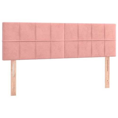 Krevet box spring s madracem LED ružičasti 140x190cm baršunasti - Ružičasta 140 x 190 cm Blok s kvadratima Cijena