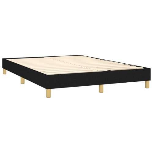 Krevet s oprugama i madracem crni 140 x 190 cm od tkanine - Crna 140 x 190 cm Blok s kvadratima Cijena