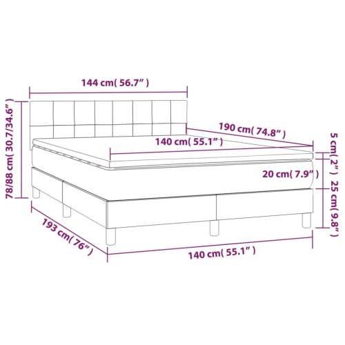 Krevet s oprugama i madracem crni 140 x 190 cm od tkanine - Crna 140 x 190 cm Blok s kvadratima Cijena