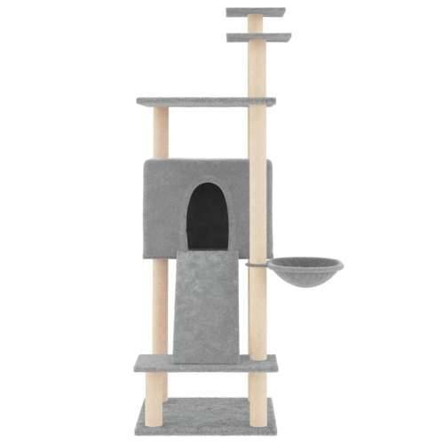 Penjalica za mačke - Kuća za mačke - Grebalica sa stupovima za grebanje svjetlosiva 153 cm - Svjetlosiva Cijena