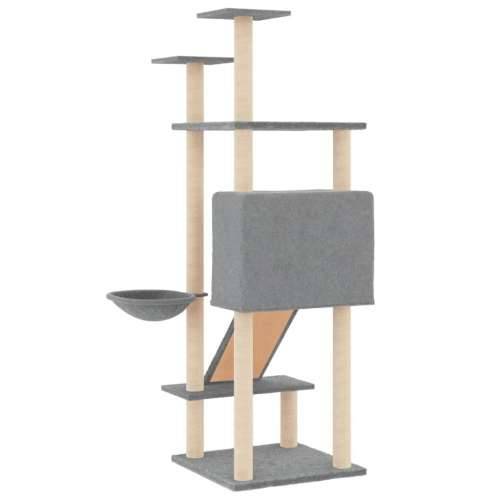 Penjalica za mačke - Kuća za mačke - Grebalica sa stupovima za grebanje svjetlosiva 153 cm - Svjetlosiva Cijena