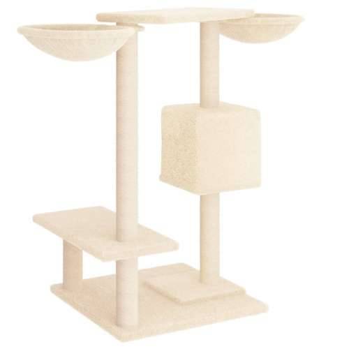 Penjalica za mačke - Kuća za mačke - Grebalica sa stupovima za grebanje krem 82 cm - Krema Cijena