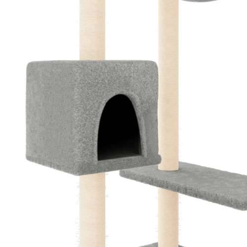 Penjalica za mačke - Kuća za mačke - Grebalica sa stupovima za grebanje svjetlosiva 82 cm - Svjetlosiva Cijena
