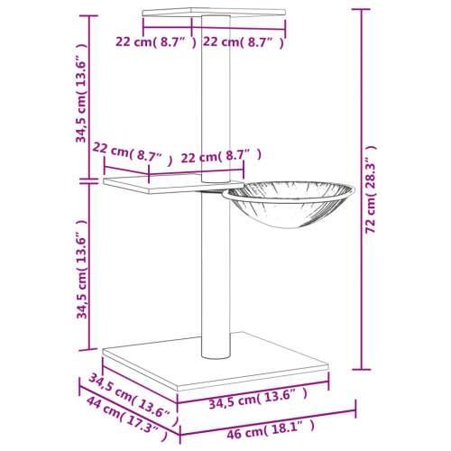 Gumirano pluto - Rola gumiranog pluta sa stupovima za grebanje krem 72 cm Krema Cijena