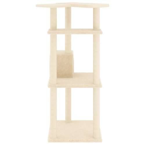 Penjalica za mačke - Kuća za mačke - Grebalica sa stupovima za grebanje krem 123 cm - Krema Cijena