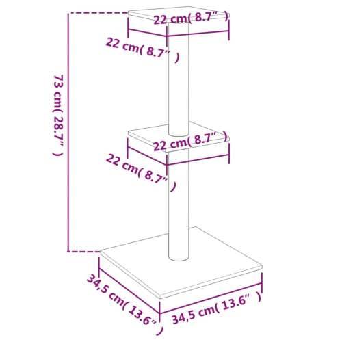 Penjalica za mačke - Kuća za mačke - Grebalica sa stupovima za grebanje krem 73 cm - Krema Cijena