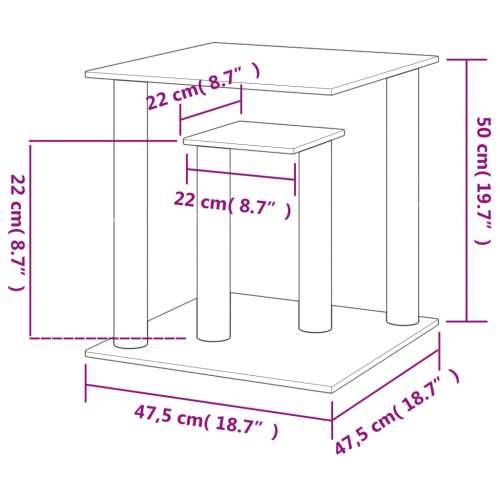 Grebalica za mačke s platformama tamnosiva 50 cm - Tamno siva Cijena