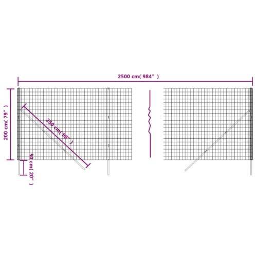 Žičana ograda antracit 2 x 25 m od pocinčanog čelika - Antracit 2 x 25 m 1 Cijena