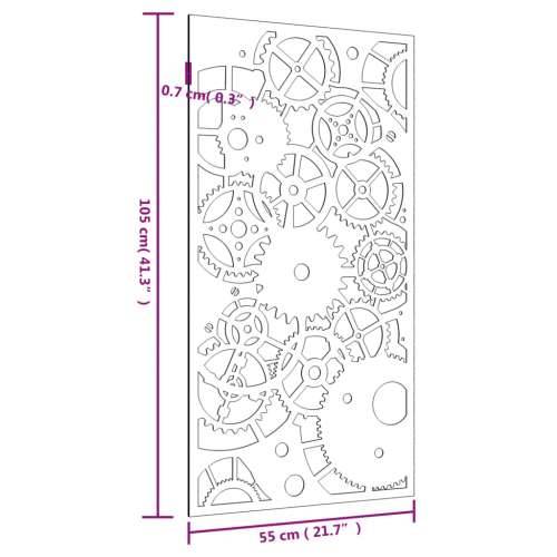 Vrtni zidni ukras 105 x 55 cm čelik COR-TEN s uzorkom zupčanika Cijena
