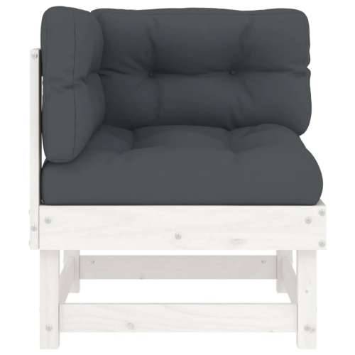 Kutna sofa od masivne borovine s jastucima bijela - Bijela boja bora 1 kutna sofa Cijena