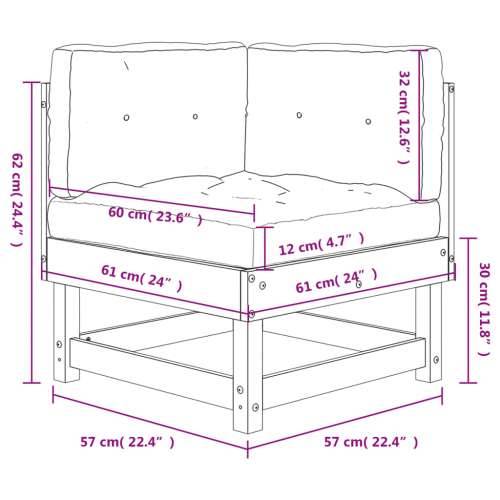 Kutna sofa od masivnog drva duglazije s jastucima - Prirodni douglas 1 kutna sofa Cijena