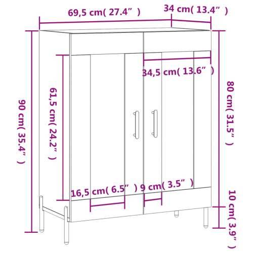 Komoda siva boja betona 69,5x34x90 cm od konstruiranog drva - Beton siva 1 Cijena