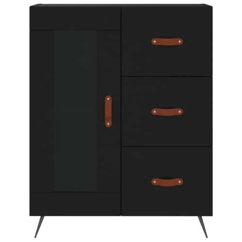 Komoda crna 69,5 x 34 x 90 cm od konstruiranog drva - Crna 1 Cijena