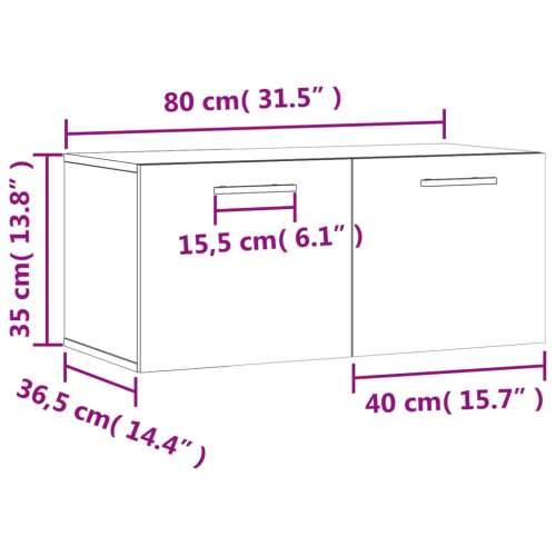 Zidni ormarić boja betona 80x36,5x35 cm od konstruiranog drva - Beton siva 80 x 36.5 x 35 cm 1 Cijena