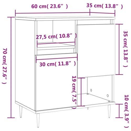 Komoda boja dimljenog hrasta 60 x 35 x 70 cm konstruirano drvo - Dimljeni hrast 1 Cijena