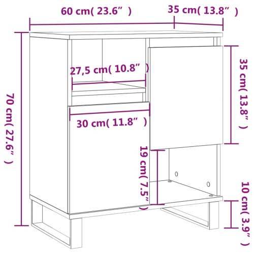 Komoda boja dimljenog hrasta 60 x 35 x 70 cm konstruirano drvo - Dimljeni hrast 1 Cijena