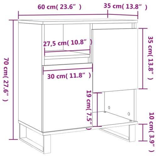 Komoda sivog hrasta sonome 60x35x70 cm od konstruiranog drva - Sivi hrast sonoma 1 Cijena