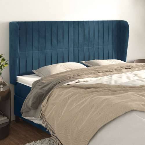 Uzglavlje s ušima tamnoplavo 183x23x118/128 cm baršunasto - Tamno plava 183 x 23 x 118/128 cm 1 Cijena