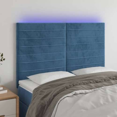 LED uzglavlje tamnoplavo 144x5x118/128 cm baršunasto - Tamno plava 144 x 5 x 118/128 cm 1 Cijena