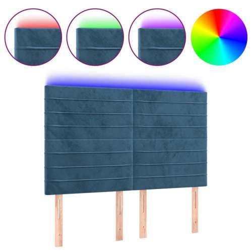 LED uzglavlje tamnoplavo 144x5x118/128 cm baršunasto - Tamno plava 144 x 5 x 118/128 cm 1 Cijena