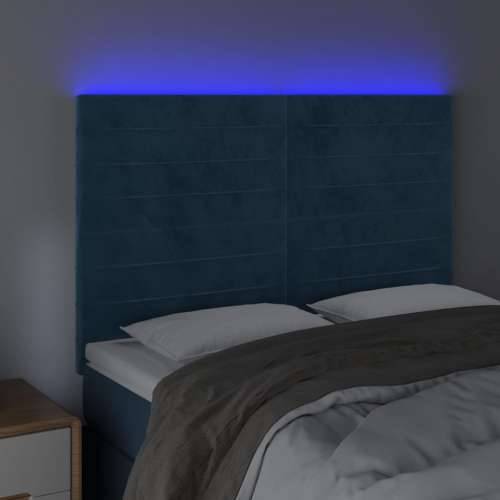 LED uzglavlje tamnoplavo 144x5x118/128 cm baršunasto - Tamno plava 144 x 5 x 118/128 cm 1 Cijena