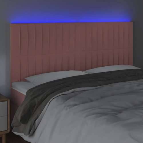 LED uzglavlje ružičasto 160x5x118/128 cm baršunasto - Ružičasta 160 x 5 x 118/128 cm 1 Cijena