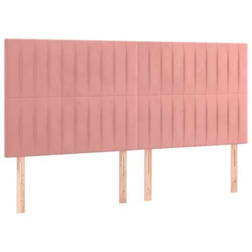 LED uzglavlje ružičasto 160x5x118/128 cm baršunasto - Ružičasta 160 x 5 x 118/128 cm 1 Cijena