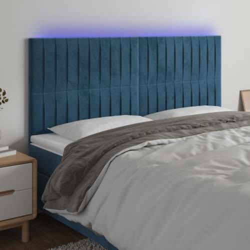LED uzglavlje tamnoplavo 180x5x118/128 cm baršunasto - Tamno plava 180 x 5 x 118/128 cm 1 Cijena