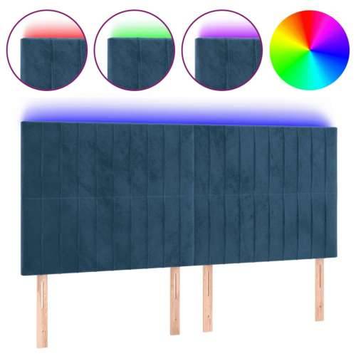 LED uzglavlje tamnoplavo 180x5x118/128 cm baršunasto - Tamno plava 180 x 5 x 118/128 cm 1 Cijena